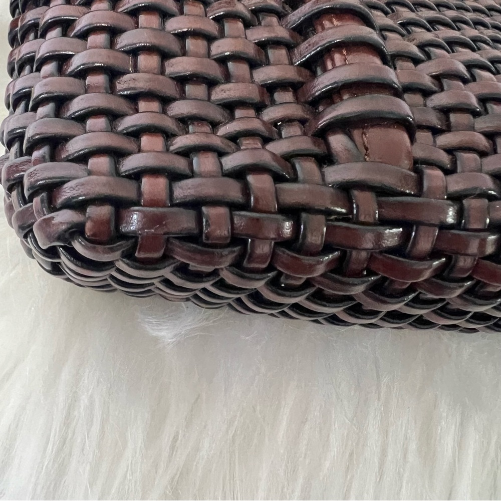 Vintage 90’s Nine West Brown Woven Weaved Leather Boho Retro HandBag Pocketbook - Picture 4 of 15
